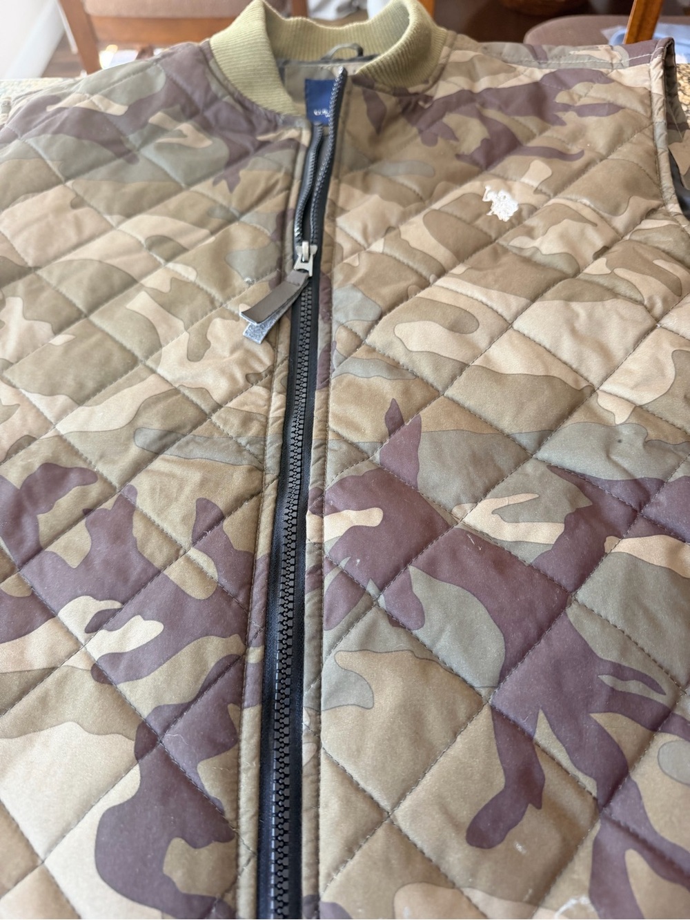 U.S. Polo Assn. Quilted Camouflage Field Jacket in Olive and Brown